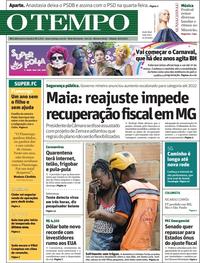 Capa do jornal O Tempo 08/02/2020