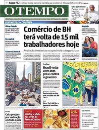 Capa do jornal O Tempo 08/06/2020
