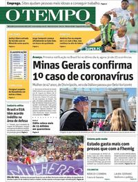 Capa do jornal O Tempo 09/03/2020