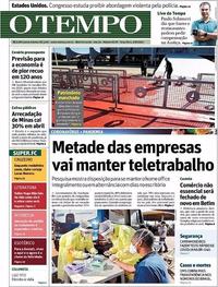 Capa do jornal O Tempo 09/06/2020