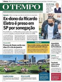 Capa do jornal O Tempo 09/07/2020