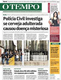 Capa do jornal O Tempo 10/01/2020