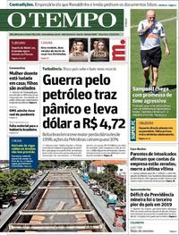 Capa do jornal O Tempo 10/03/2020