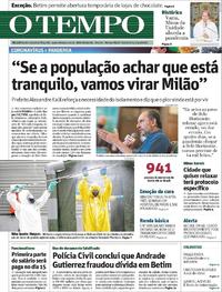 Capa do jornal O Tempo 10/04/2020