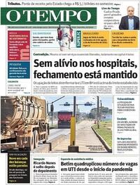 Capa do jornal O Tempo 10/07/2020