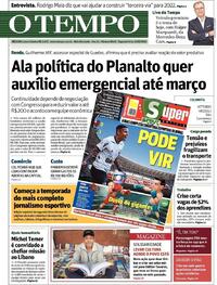 Capa do jornal O Tempo 10/08/2020