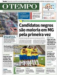 Capa do jornal O Tempo 10/10/2020