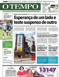Capa do jornal O Tempo 10/11/2020