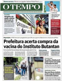 Capa do jornal O Tempo 10/12/2020
