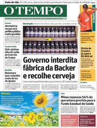 Capa do jornal O Tempo 11/01/2020