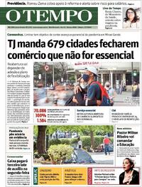 Capa do jornal O Tempo 11/07/2020