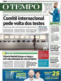 Capa do jornal O Tempo 11/11/2020