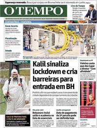 Capa do jornal O Tempo 12/05/2020