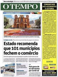 Capa do jornal O Tempo 12/06/2020