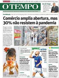 Capa do jornal O Tempo 12/09/2020