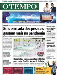 Capa do jornal O Tempo 13/07/2020