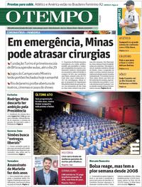 Capa do jornal O Tempo 14/03/2020