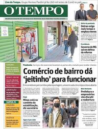 Capa do jornal O Tempo 14/07/2020
