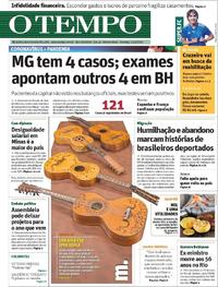 Capa do jornal O Tempo 15/03/2020