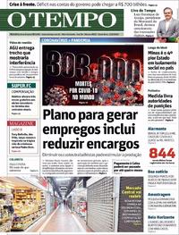 Capa do jornal O Tempo 15/05/2020