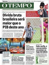 Capa do jornal O Tempo 15/10/2020