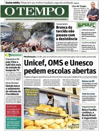 Capa do jornal O Tempo 16/09/2020