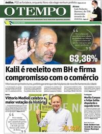 Capa do jornal O Tempo 16/11/2020