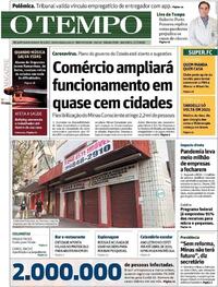 Capa do jornal O Tempo 17/07/2020