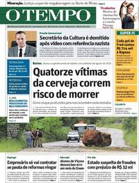 Capa do jornal O Tempo 18/01/2020