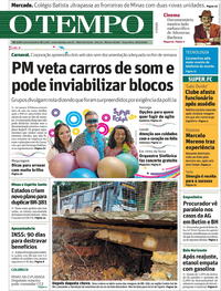 Capa do jornal O Tempo 18/02/2020