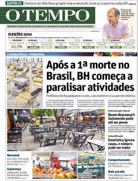 Capa do jornal O Tempo 18/03/2020