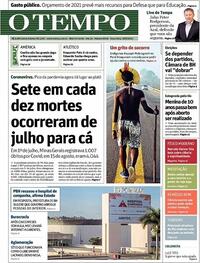 Capa do jornal O Tempo 18/08/2020