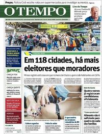 Capa do jornal O Tempo 18/09/2020