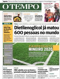Capa do jornal O Tempo 19/01/2020