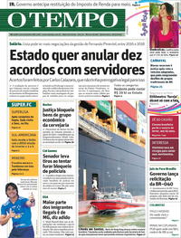 Capa do jornal O Tempo 20/02/2020