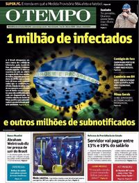 Capa do jornal O Tempo 20/06/2020