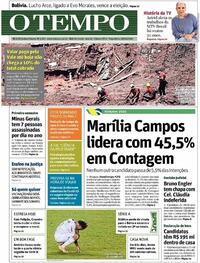 Capa do jornal O Tempo 20/10/2020