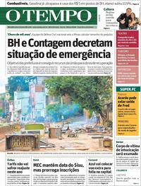 Capa do jornal O Tempo 21/01/2020