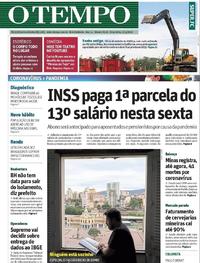 Capa do jornal O Tempo 21/04/2020