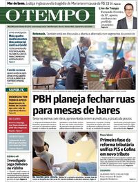 Capa do jornal O Tempo 22/07/2020