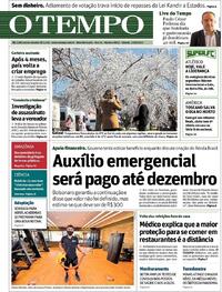 Capa do jornal O Tempo 22/08/2020
