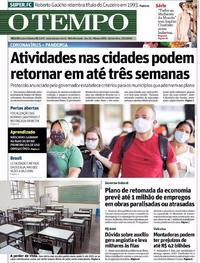 Capa do jornal O Tempo 23/04/2020