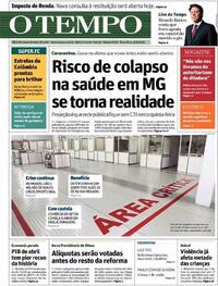 Capa do jornal O Tempo 23/06/2020