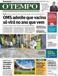Capa do jornal O Tempo 23/07/2020