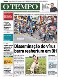 Capa do jornal O Tempo 24/06/2020