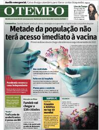 Capa do jornal O Tempo 24/07/2020