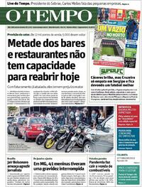 Capa do jornal O Tempo 24/08/2020