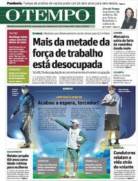 Capa do jornal O Tempo 25/07/2020