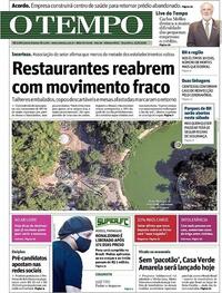 Capa do jornal O Tempo 25/08/2020