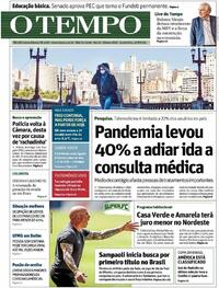 Capa do jornal O Tempo 26/08/2020